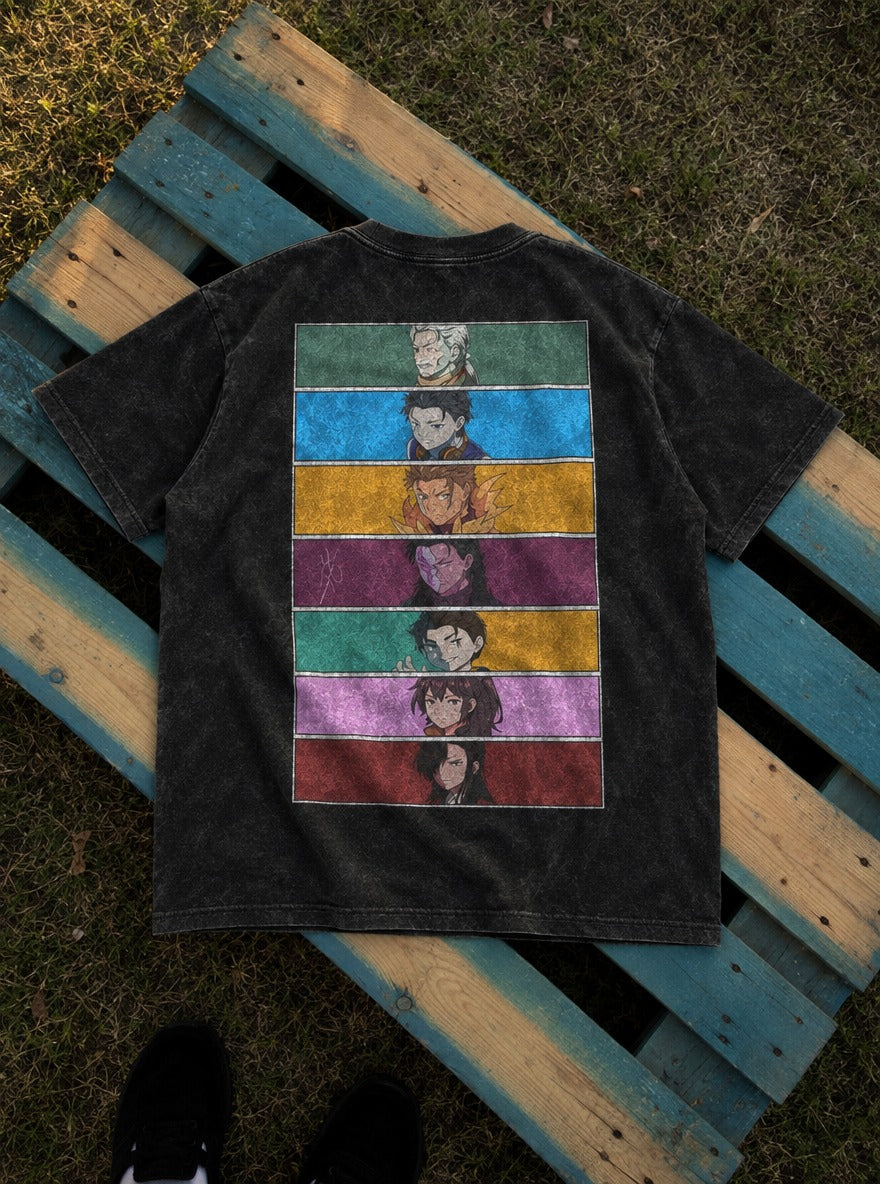 Panel Lineup – T-Shirt – flat-lay | Re Zero