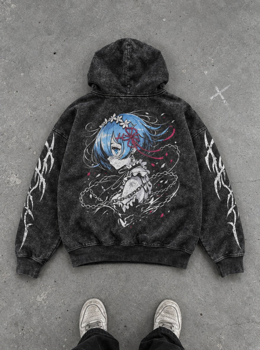Petal Chains – Hoodie – flat-lay | Re Zero