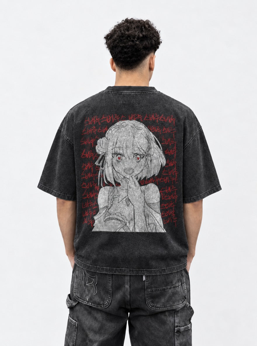 Scribbled Heart – T-Shirt – model shot | Re Zero