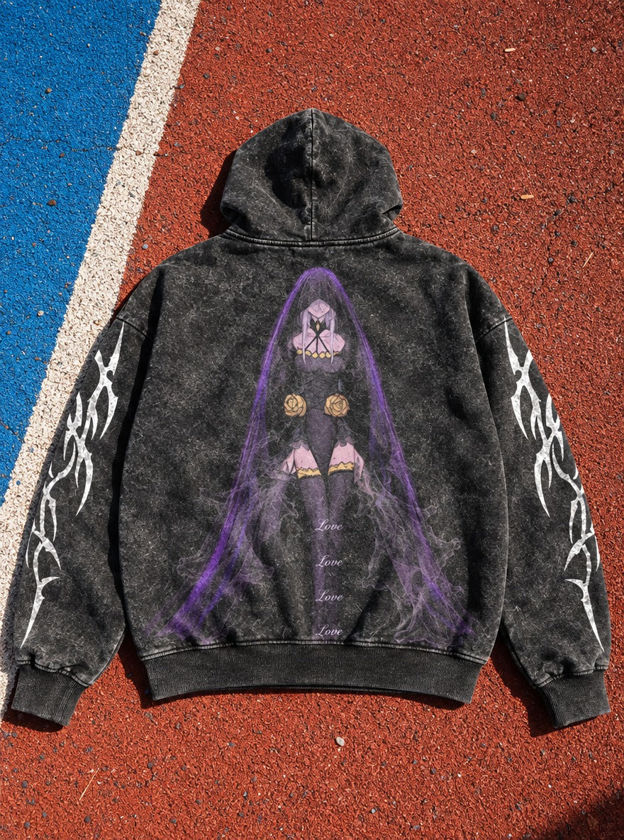 Veiled Rose – Hoodie – flat-lay | Re Zero