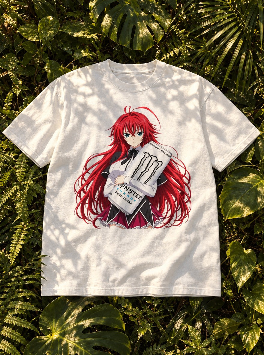 Rias Gremory – White Tee – flat-lay | Meme Tees
