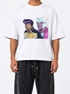 Ricardo Higashikata – White Tee – model shot | Meme Tees