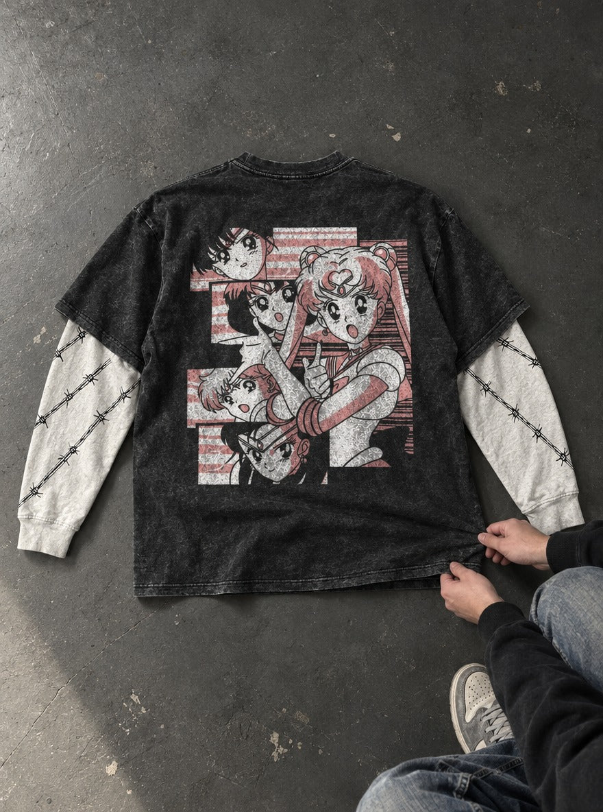 Coral Collage – Double Sleeves – flat-lay | Sailor Moon