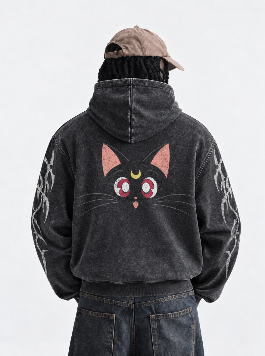 Crescent Cat – Hoodie – model shot | Sailor Moon