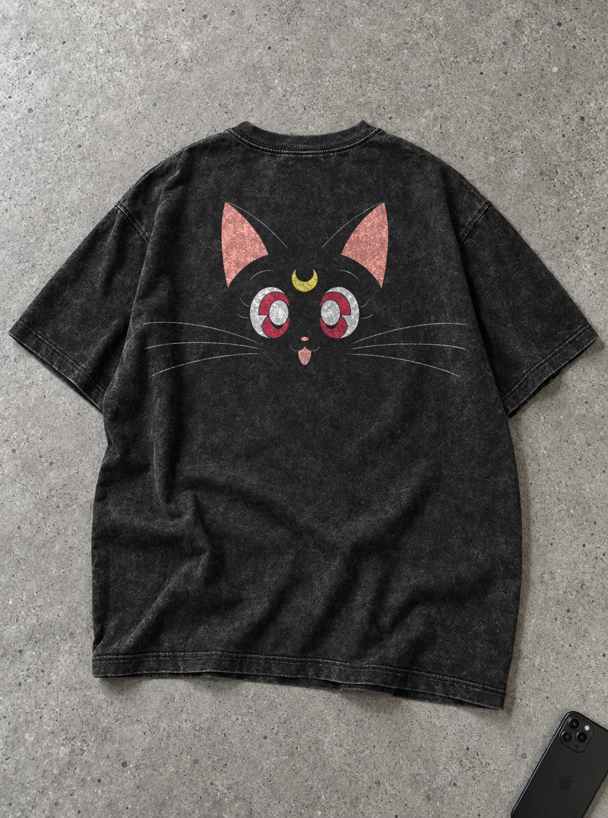 Crescent Cat – T-Shirt – flat-lay | Sailor Moon