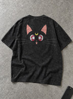 Crescent Cat – T-Shirt – flat-lay | Sailor Moon