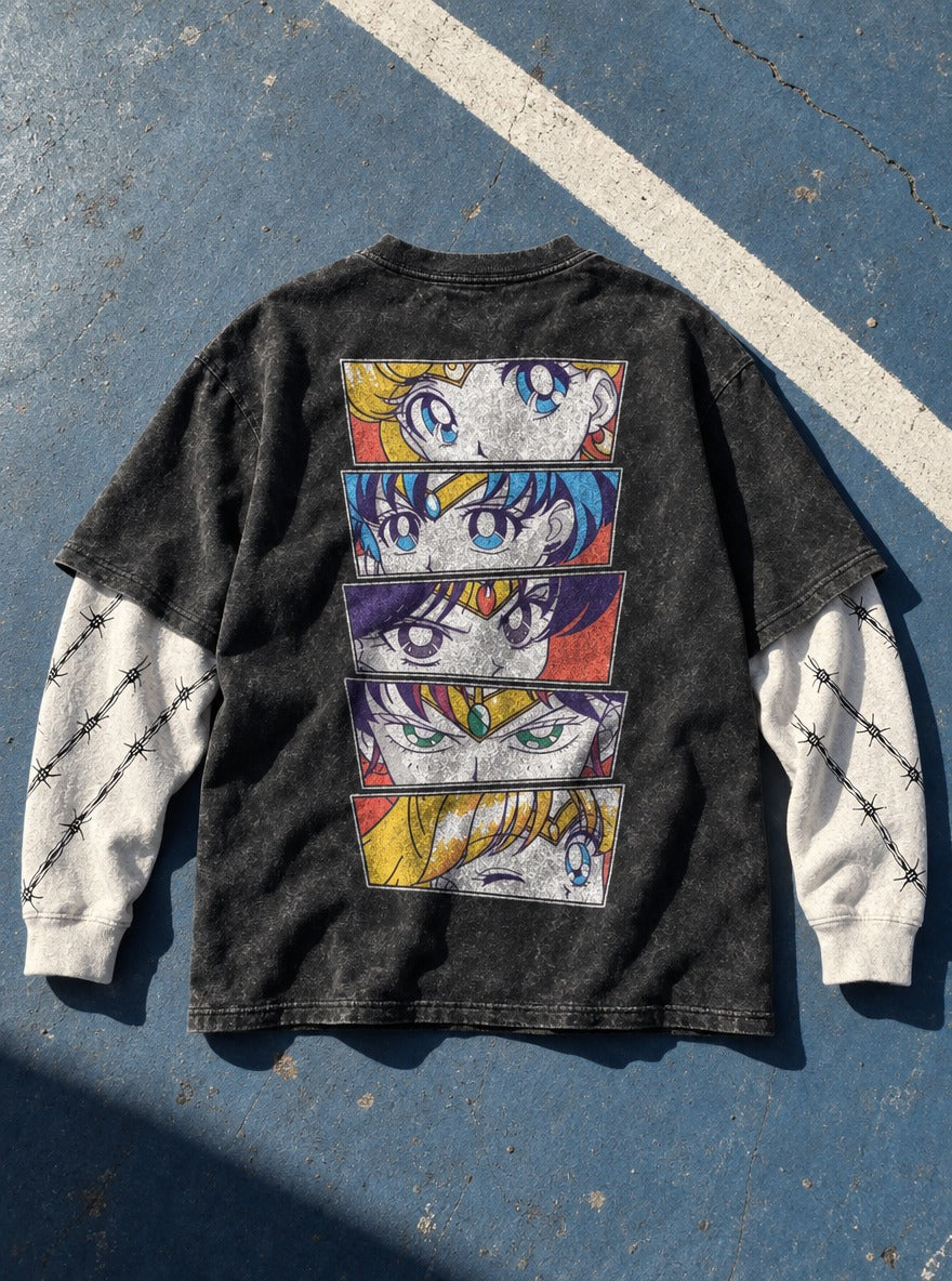 Five Gazes – Double Sleeves – flat-lay | Sailor Moon