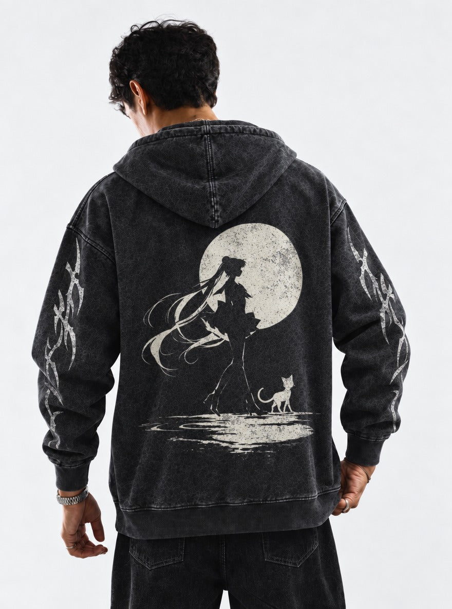 Moonlit Companion – Hoodie – model shot | Sailor Moon