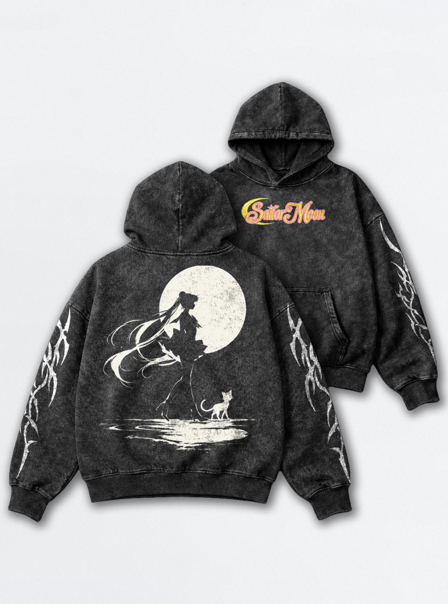 Moonlit Companion – Hoodie – mockup | Sailor Moon