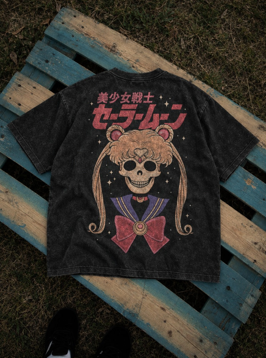 Twintail Skull – T-Shirt – flat-lay | Sailor Moon