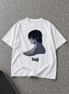Toeji – White Tee – flat-lay | Meme Tees