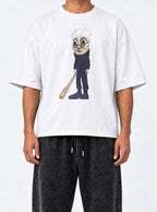 TTT Satoru – White Tee – model shot | Meme Tees
