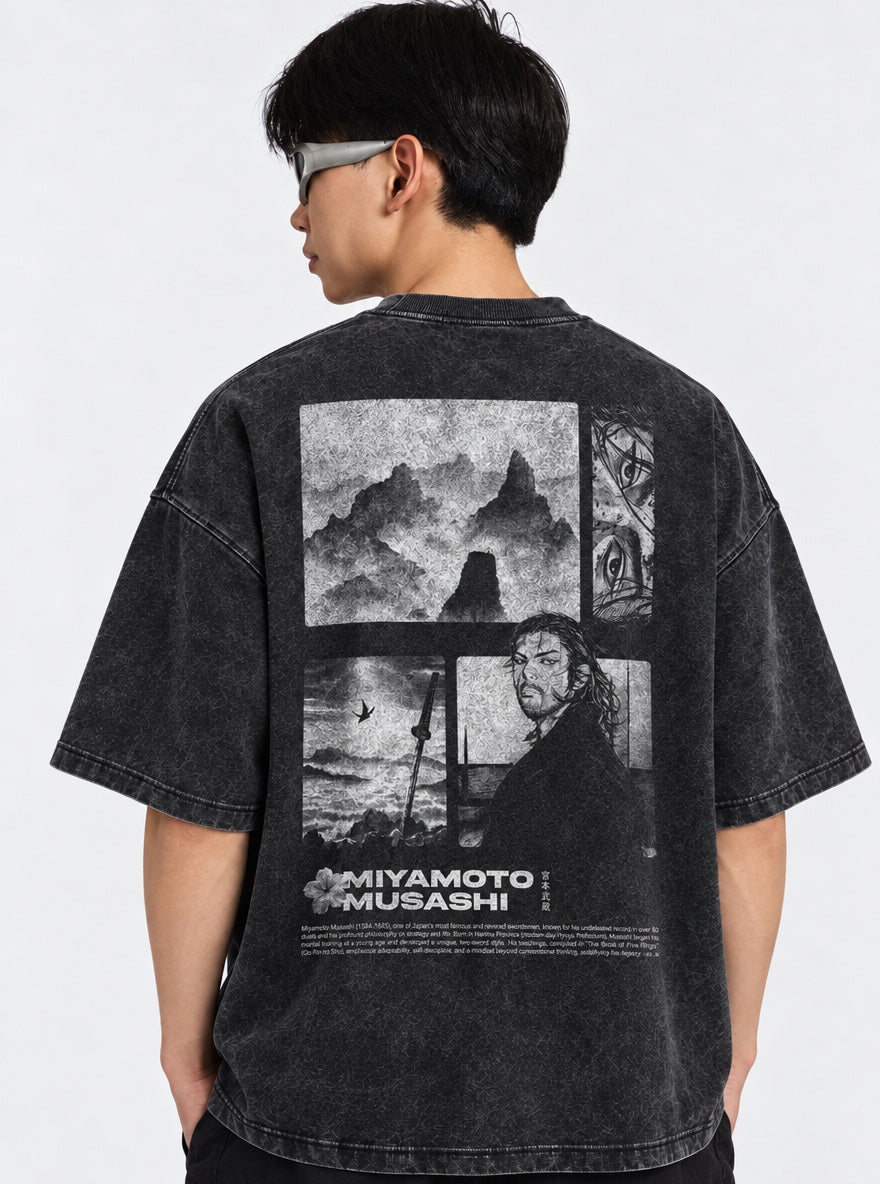 Musashi Ink Mountains – T-Shirt – model shot | Vagabond