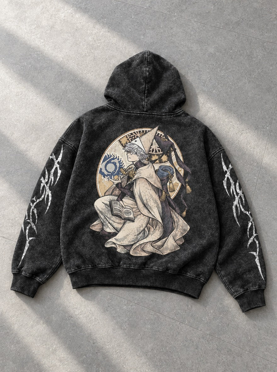 Lunar Grimoire – Hoodie – flat-lay | Witch Hat Atelier