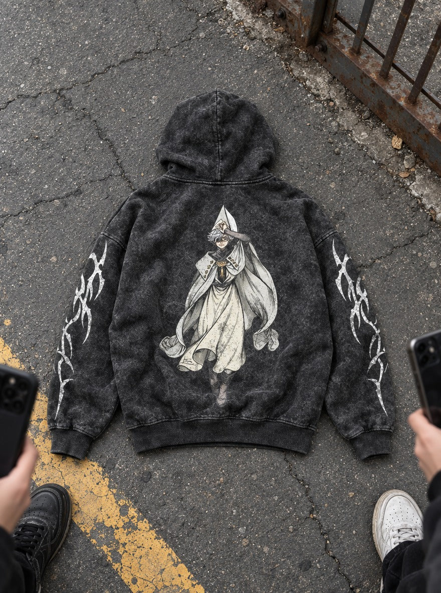 Silver Cloak – Hoodie – flat-lay | Witch Hat Atelier